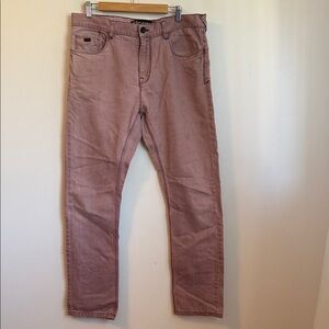 Preowned Men’s Size 36 pink mauve Raw, Trashed And Thrashed denim jeans